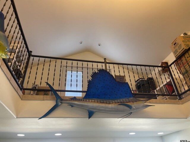 464 Forest Hills Dr, Livingston, TX 77351 - stairs featuring recessed lighting and vaulted ceiling