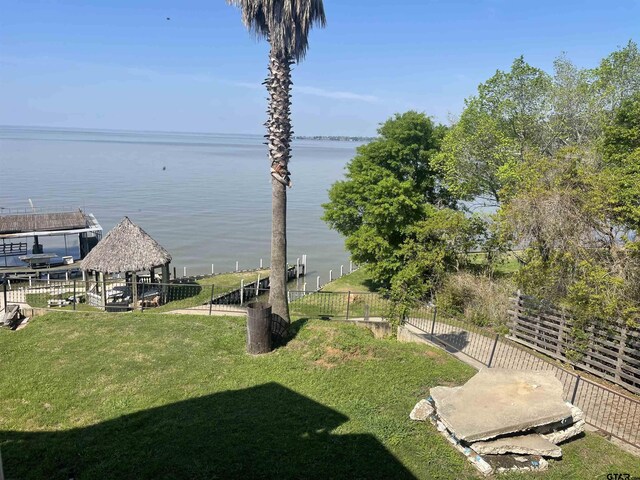464 Forest Hills Dr, Livingston, TX 77351 - view of yard featuring a water view and a gazebo