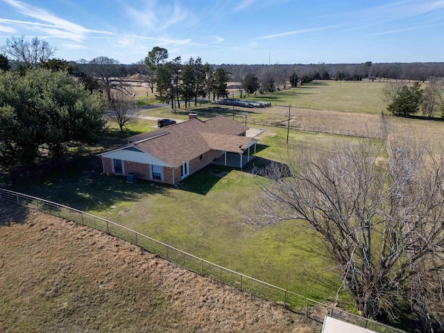 bird's eye view with a rural view