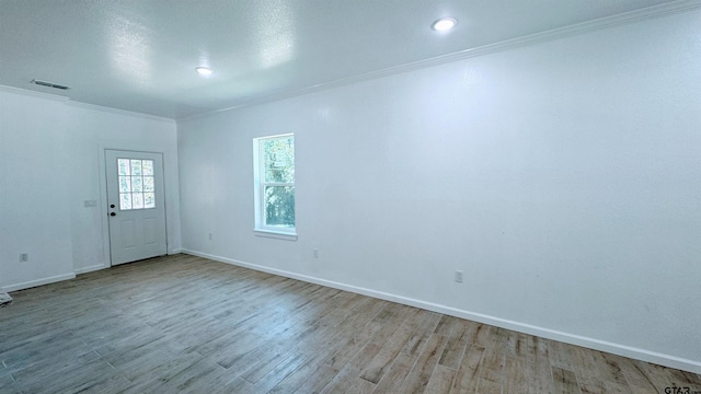 20428 High Point Dr, Flint, TX 75762 - empty room with crown molding, wood finished floors, and recessed lighting