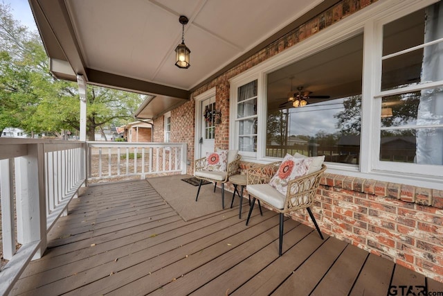 wooden terrace with covered porch