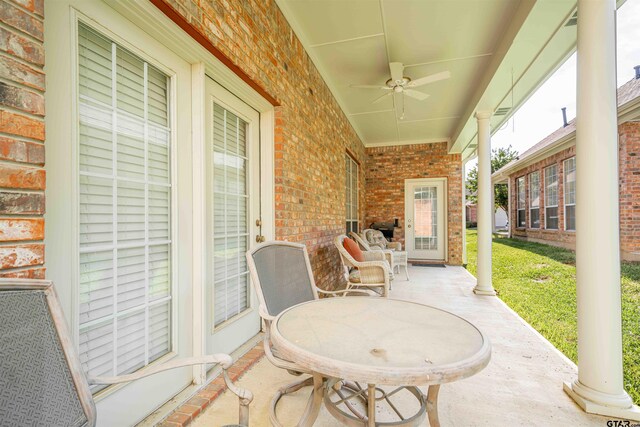 2215 Homestead Ln, Tyler, TX 75701 - view of patio featuring a ceiling fan and covered porch