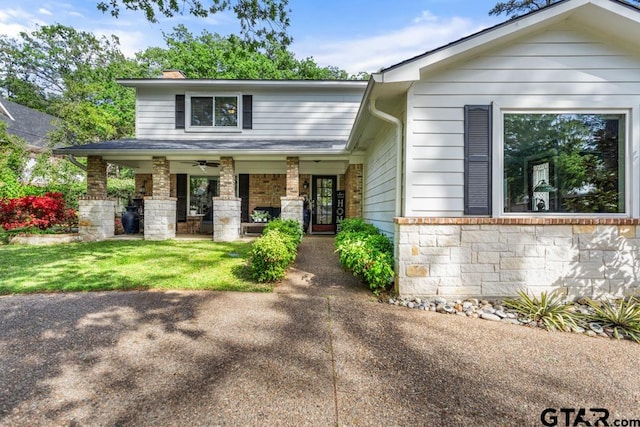 view of front of house with covered porch