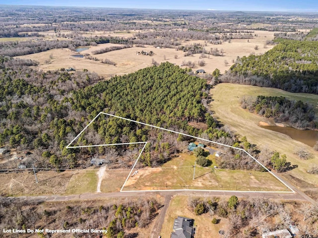 drone / aerial view with a rural view