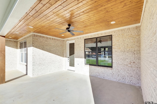 view of patio with ceiling fan