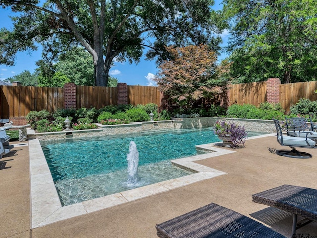 view of pool featuring pool water feature