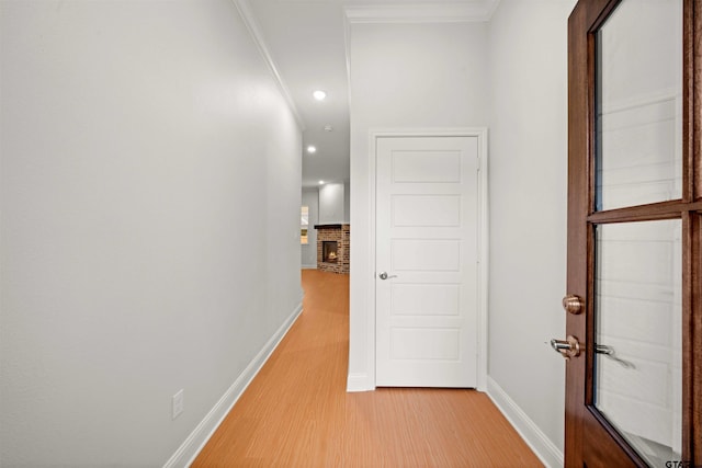 113 Hay Mdw, Winona, TX 75792 - hallway with light wood-style floors, baseboards, and recessed lighting