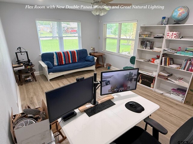 237 Oregon St, Van, TX 75790 - office featuring wood finished floors and a ceiling fan