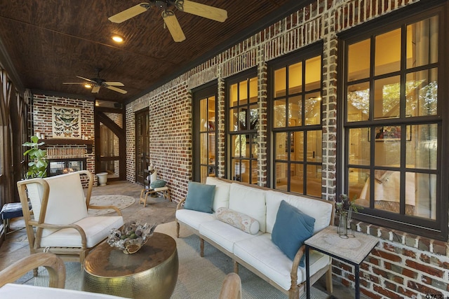 2205 Kingsmill Cir, Tyler, TX 75703 - view of patio / terrace featuring ceiling fan and an outdoor living space