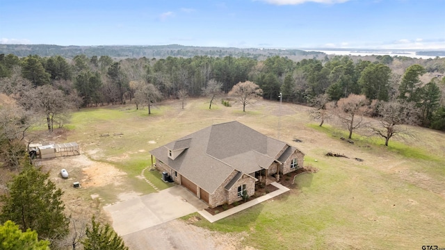 bird's eye view featuring a rural view