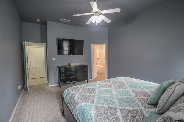 5734 Mustang Trl, Tyler, TX 75707 - bedroom with carpet flooring, baseboards, a ceiling fan, and ensuite bath