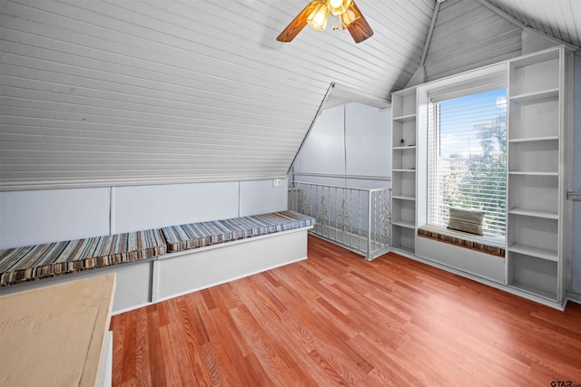 145 Rowland Pl, Tyler, TX 75701 - bonus room with lofted ceiling, a ceiling fan, and wood finished floors