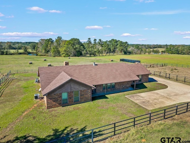 bird's eye view featuring a rural view