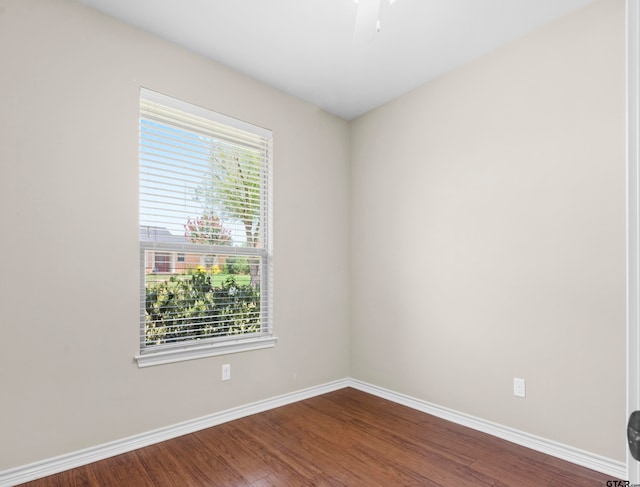 empty room featuring wood-type flooring and plenty of natural light