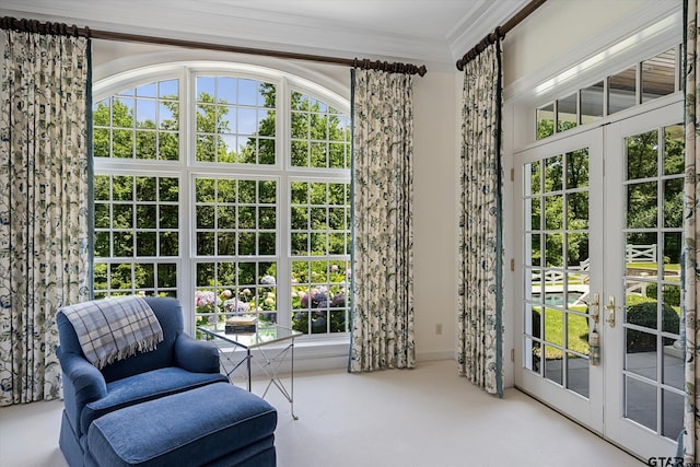 sunroom / solarium with french doors