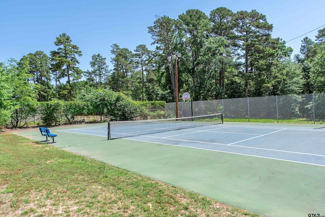 506 S King Lake Rd, Scroggins, TX 75480 - view of tennis court featuring community basketball court