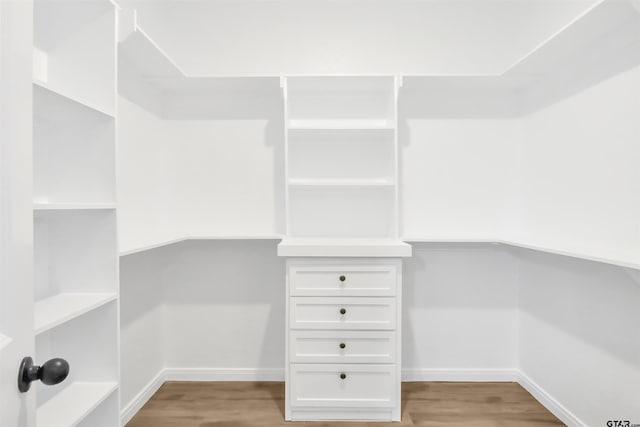 walk in closet featuring light wood-type flooring