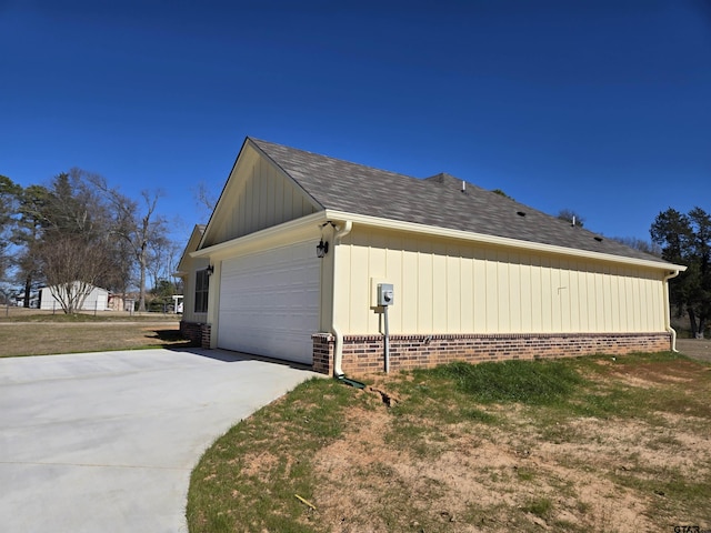 view of home's exterior with a garage