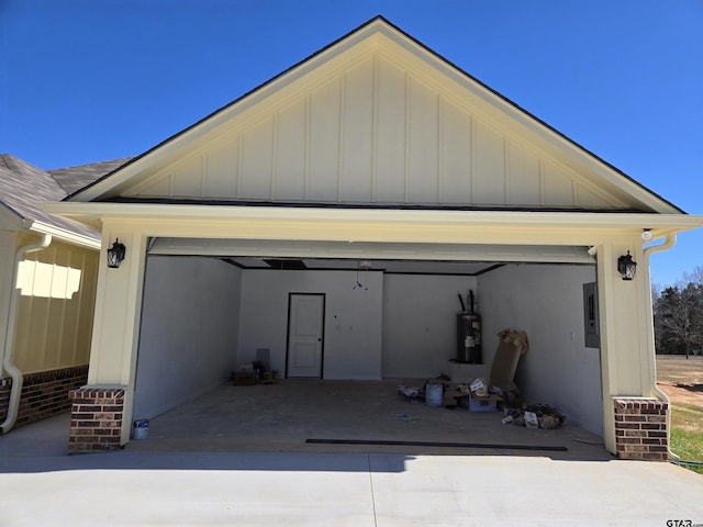 exterior space featuring electric water heater