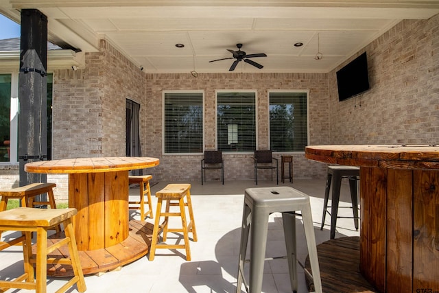 1224 Nate Cir, Bullard, TX 75757 - view of patio / terrace featuring outdoor dry bar and a ceiling fan