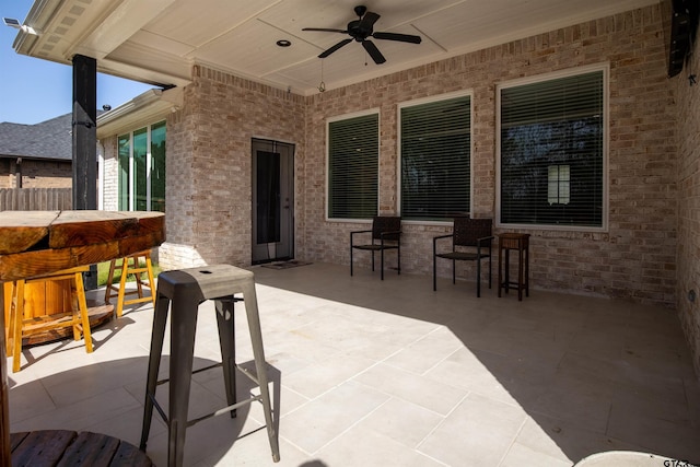 1224 Nate Cir, Bullard, TX 75757 - view of patio / terrace featuring a ceiling fan and fence