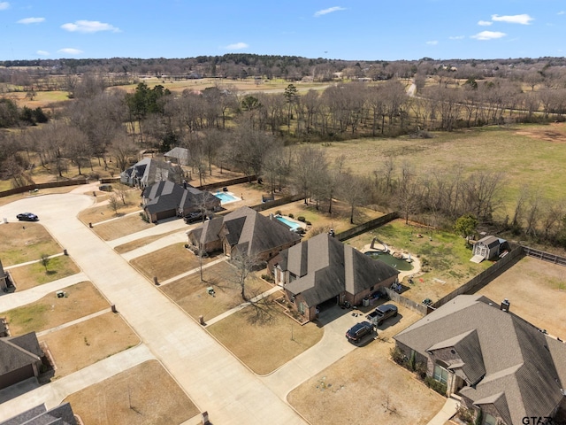 bird's eye view with a rural view