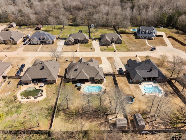 bird's eye view featuring a residential view