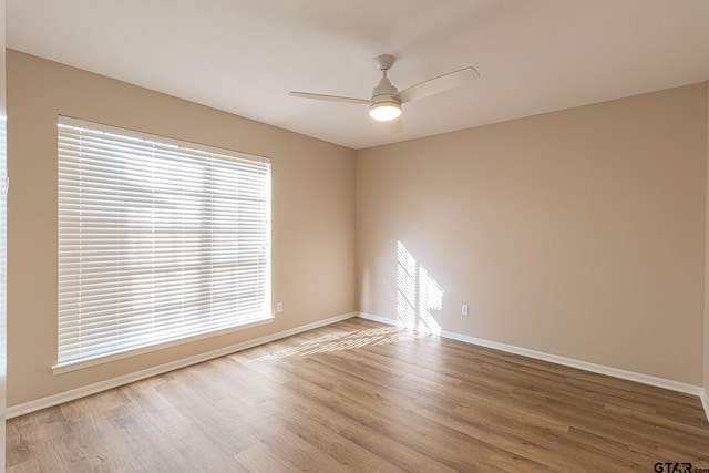 empty room featuring hardwood / wood-style floors and plenty of natural light