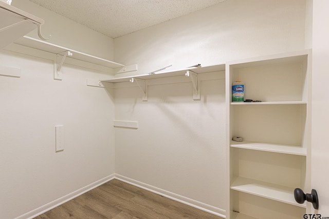 spacious closet with hardwood / wood-style floors