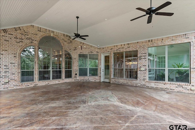 view of patio / terrace with ceiling fan