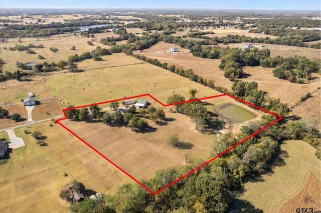 1036 High Meadow Dr, Mount Vernon, TX 75457 - view of rural area featuring property parcel outlined