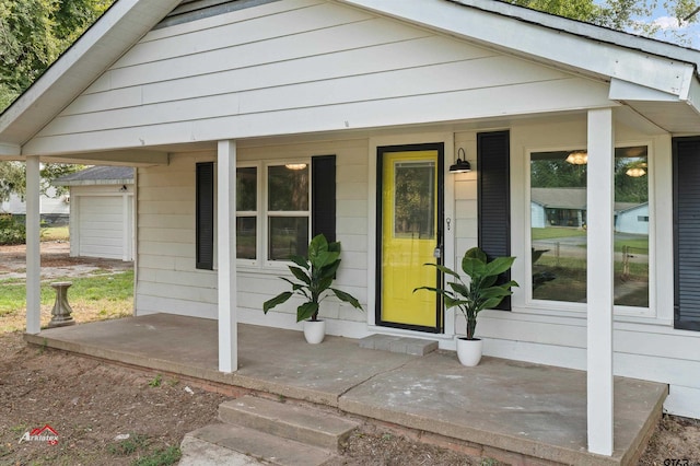 property entrance with a porch