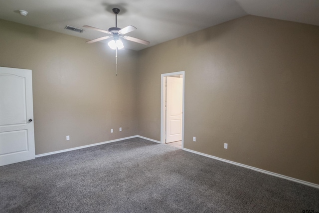 5878 Palo Pinto Dr, Tyler, TX 75707 - unfurnished bedroom featuring carpet floors, vaulted ceiling, and a ceiling fan