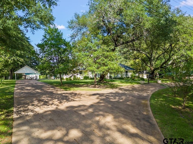 exterior space with a front yard