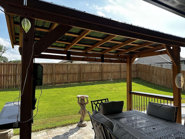 19135 Ambrosia Dr, Flint, TX 75762 - fenced backyard with outdoor lounge area and a patio