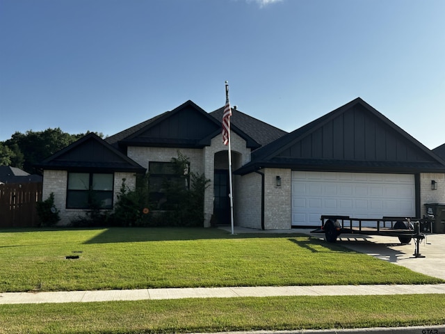 19135 Ambrosia Dr, Flint, TX 75762 - single story home with brick siding, a garage, concrete driveway, and board and batten siding