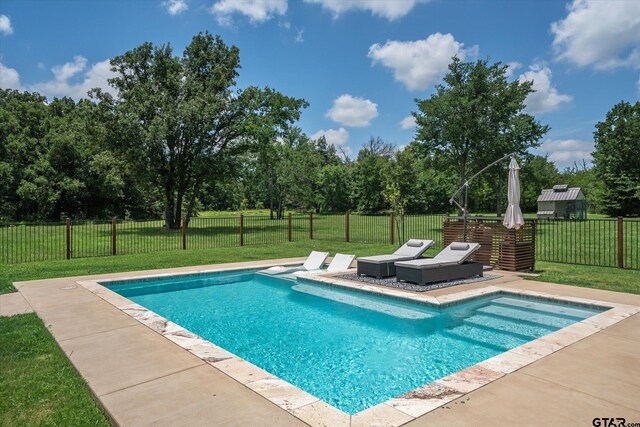 185 Vz County Road 2103, Canton, TX 75103 - view of swimming pool featuring a fenced backyard, a patio area, and view of scattered trees