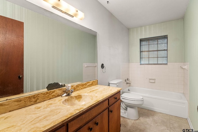 616 Golfcrest Dr, Longview, TX 75604 - full bathroom with a tub to relax in, vanity, and tile patterned floors