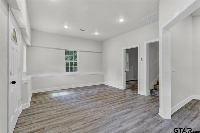 empty room featuring light wood-type flooring