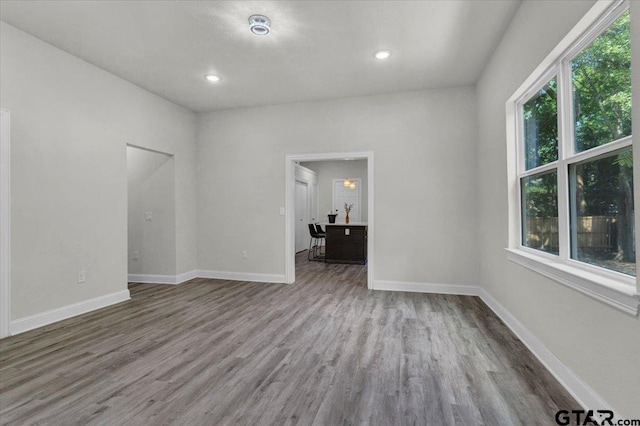 spare room with light hardwood / wood-style floors and a healthy amount of sunlight