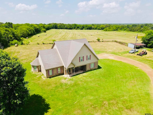 bird's eye view with a rural view