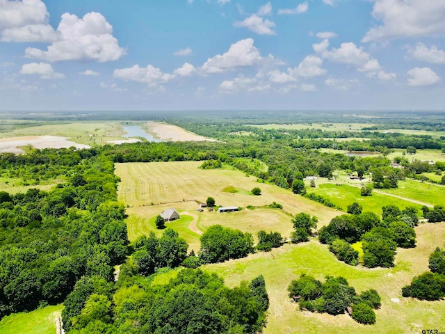 birds eye view of property featuring a rural view