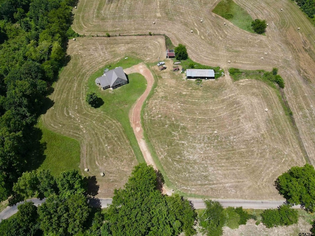 aerial view featuring a rural view