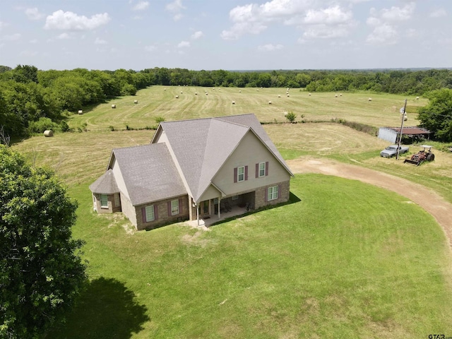 drone / aerial view with a rural view