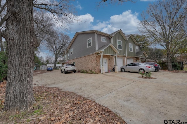 view of property exterior featuring a garage