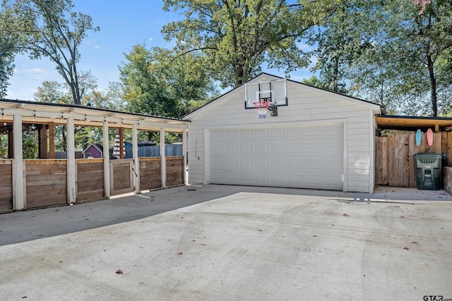 view of garage