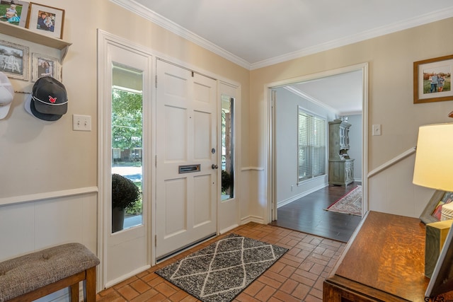 entryway with ornamental molding