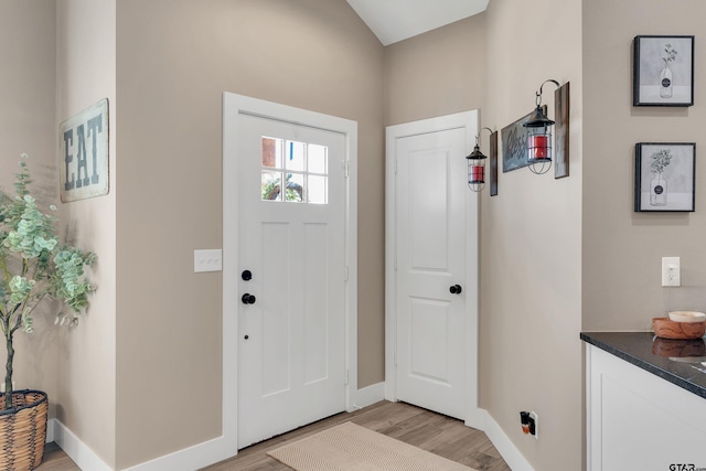 entryway featuring light wood-type flooring