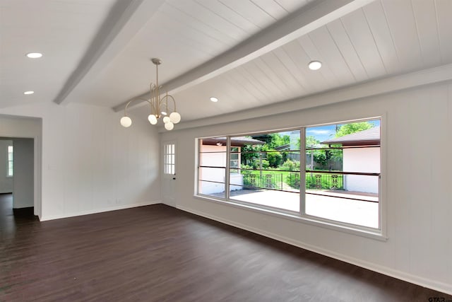 1301 Roseland Blvd, Tyler, TX 75701 - spare room featuring healthy amount of natural light, dark wood-style flooring, and a chandelier