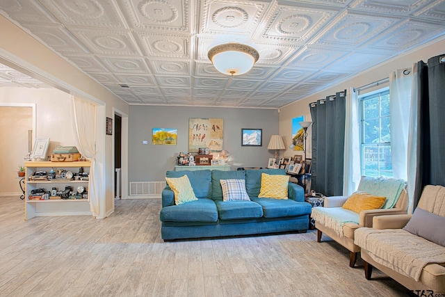 living room featuring hardwood / wood-style floors